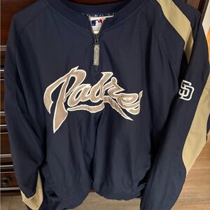 Padres navy and tan Pullover zip Jacket